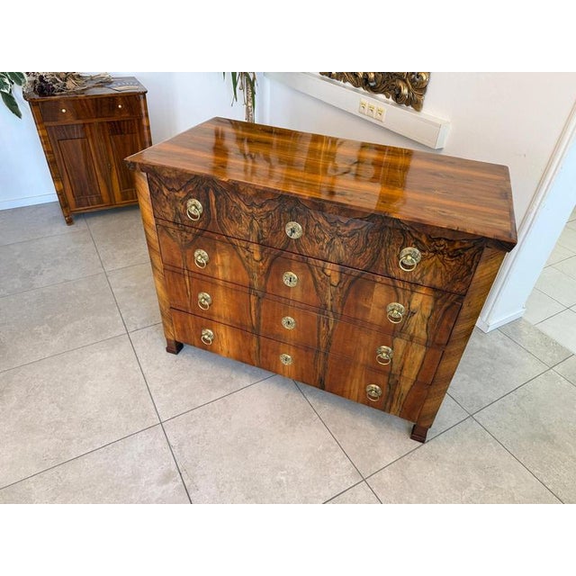 Antique Biedermeier Chest of Drawers in Walnut Veneer, 1820s For Sale - Image 16 of 18
