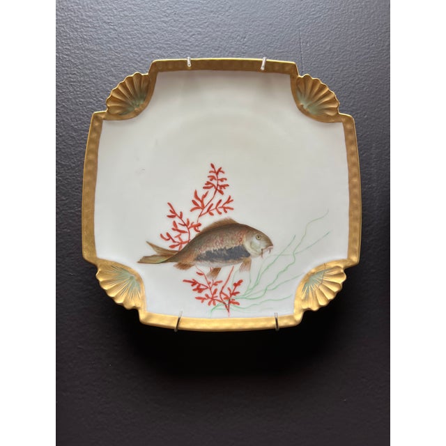 Antique Hand Painted Fish Plates Set 11 Pieces Chairish