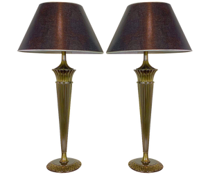 Empire Brass Table Lamps, 1970s, Set of 2