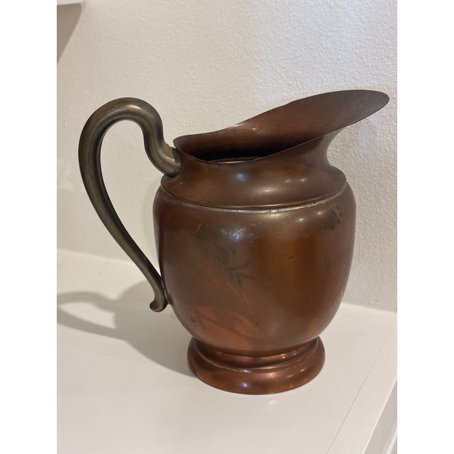 Mid 20th Century Vintage European Decorative Copperware Pitcher / Copperware Vase For Sale - Image 5 of 11