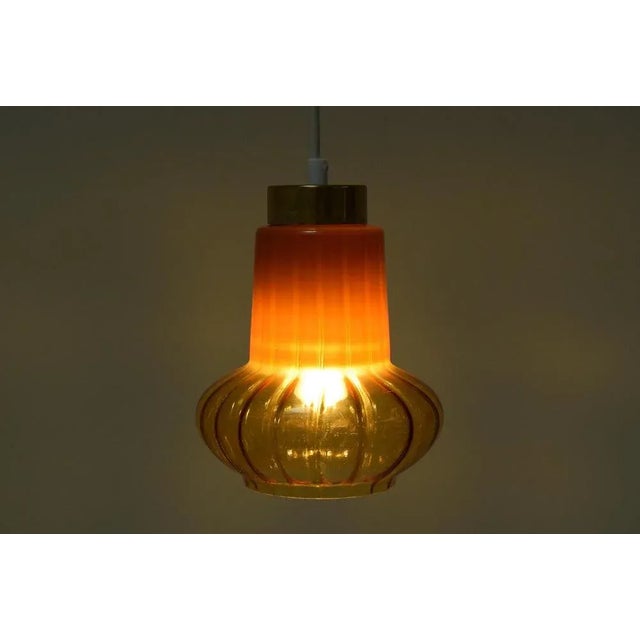 Brown Mid-Century Glass Pendant, 1960s For Sale - Image 8 of 13
