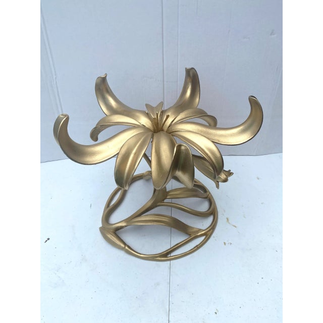 1960s Arthur Court Style Gilt Metal Lyli Side Table . For Sale - Image 11 of 12