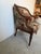 Vintage French Empire Style Carved Ram’s Head Arm Club Chair With Book Motif Upholstery For Sale - Image 9 of 12