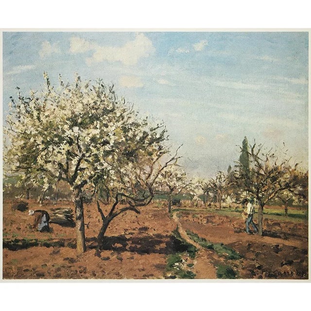 1970s 1977 After Camille Pissarro "Orchard in Bloom, Louvenciennes", Large Full-Color Print For Sale - Image 5 of 6