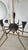 Twelve-Light Brass Chandelier with Opaline Spheres from Stilnovo, 1950s For Sale - Image 6 of 16