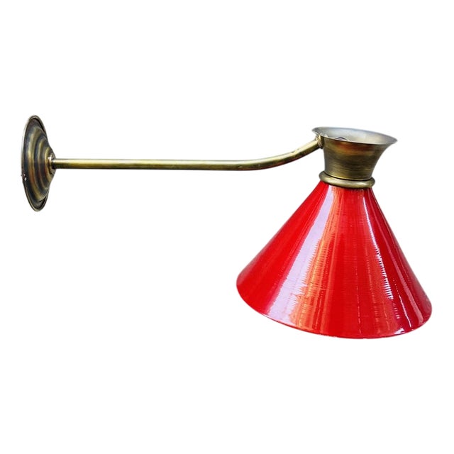 Vintage Italian Wall Light in Brass and Aluminum, 1960s For Sale