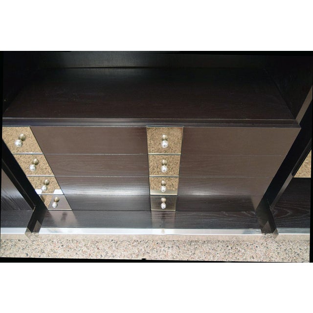 Modular Sideboard in Wengé Wood, Steel and Mirror from Sormani, 1970s, Set of 3 For Sale - Image 6 of 14