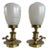 Mid-Century Brass and Murano Glass Table Lamps, 1950s, Set of 2 For Sale