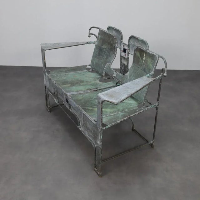 Sculptural Bench in Copper, Zinc and Stained Glass by Cor de Ree, Netherlands, 1999 For Sale - Image 6 of 12