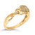 Contemporary 14K Yellow Gold Plated .925 Sterling Silver 1/10 Cttw Round-Cut Diamond Composite Halo Engagement Ring (I-J Color, I3 Clarity)- Size 8 For Sale - Image 3 of 7