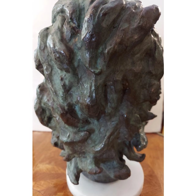 Metal Elias Lifshitz 20th Century Artist Bronze Bust For Sale - Image 7 of 9
