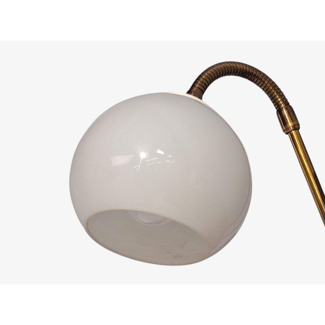 Brown Swedish Modern, Clip-on Task Light, Brass, Wood, Glass, Sweden, 1950s For Sale - Image 8 of 12