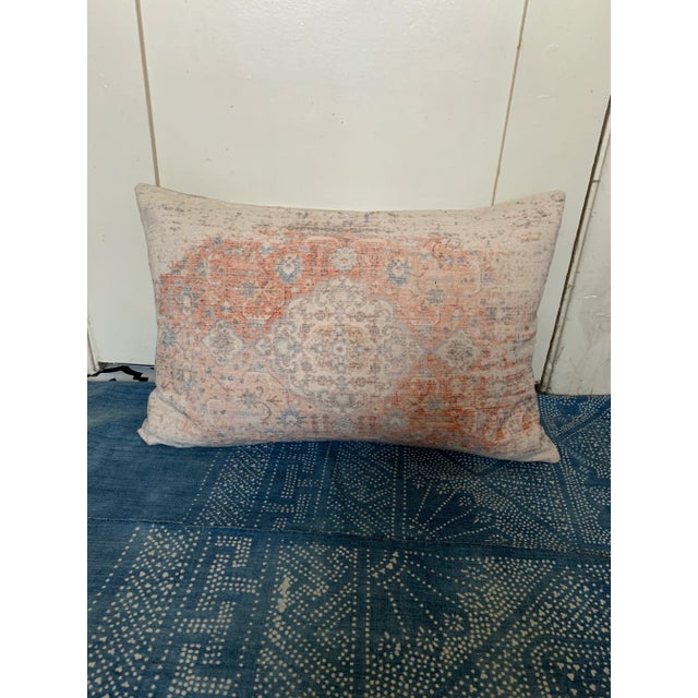 Boho Chic Antiqued Persian Rug Colorful Woven Cotton Lumbar Pillow New For Sale - Image 10 of 10