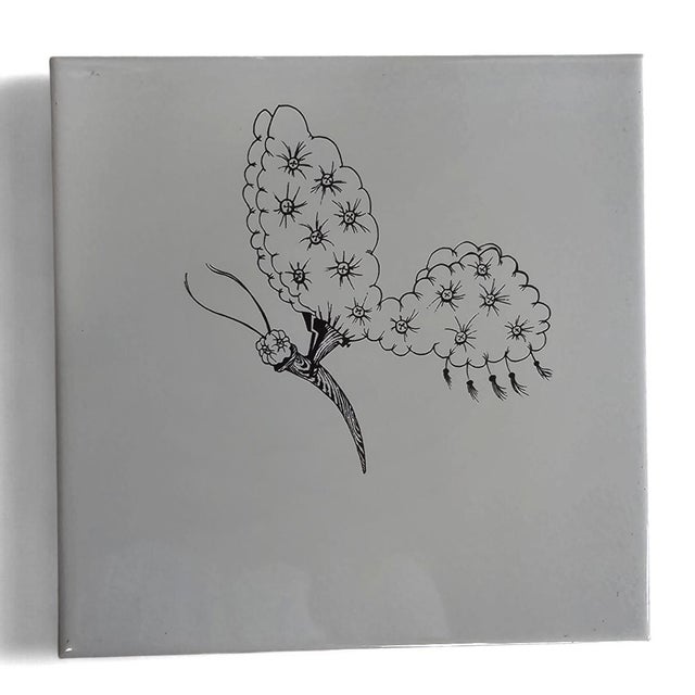 6 x Ceramic tile by Gio Ponti for Ceramica Bardelli 1990s Height 20 Depth 1 Width 20 cm