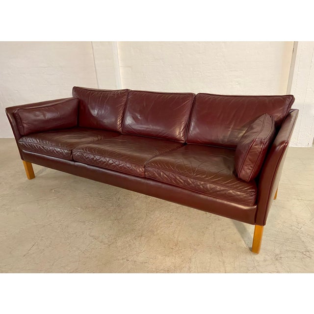 Mid-Century Modern Swedish Burgundy Leather Sofa from Arne Norell, 1960s For Sale - Image 14 of 18