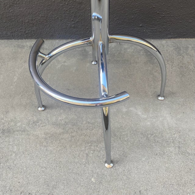 1990s Set of 4 Vintage Chrome Barstools For Sale - Image 9 of 11
