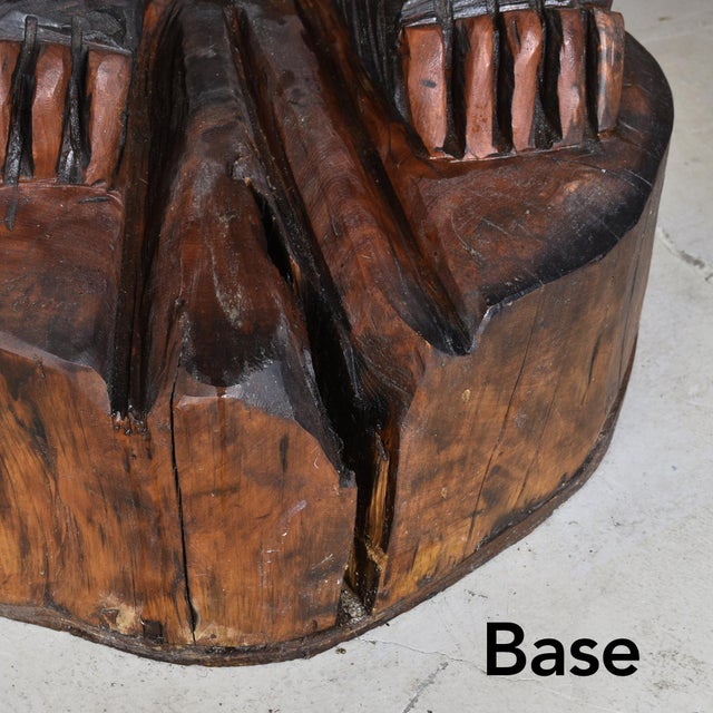 Life Size 6 Foot Handcrafted Wood Carved Black Bear Sculpture For Sale - Image 16 of 16