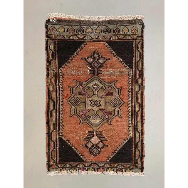 1960s Small Vintage Turkish Wool Kilim Rug For Sale - Image 5 of 5