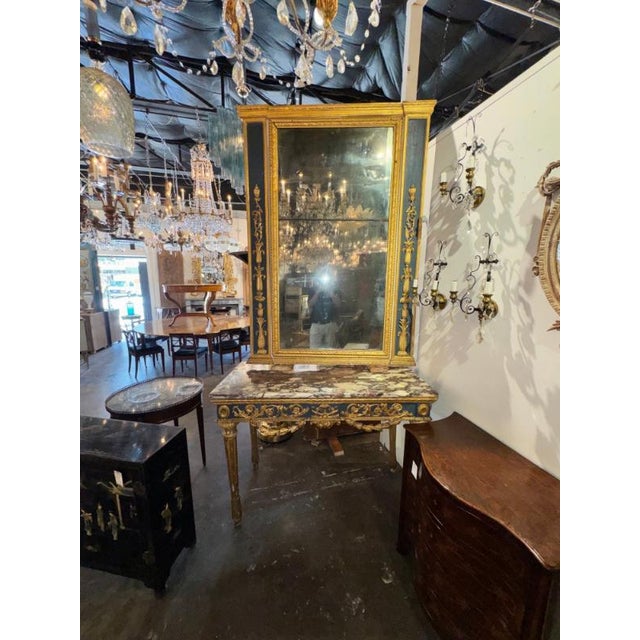 Wood 18th C. Italian Neoclassical Parcel Gilt Mirror For Sale - Image 7 of 7