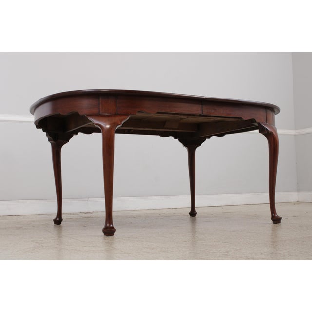 Brown Henkel Harris Queen Anne Mahogany Dining Room Table For Sale - Image 8 of 13