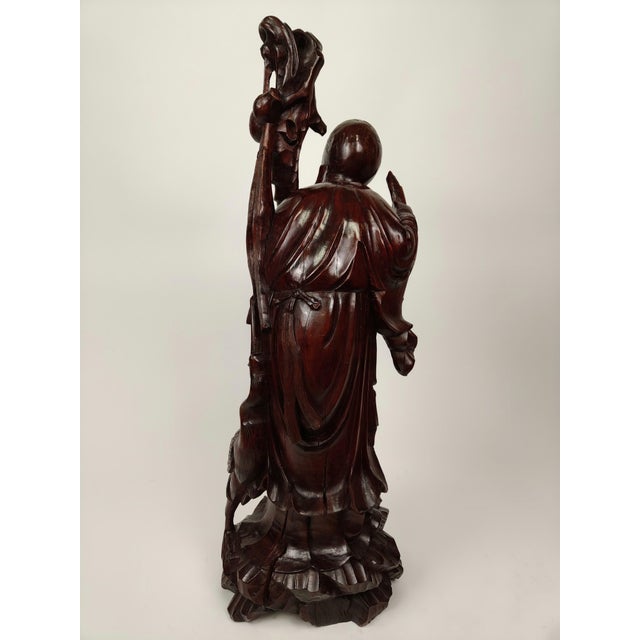 Chinese Artist, Sculpture of a Sage, 1890, Teak For Sale - Image 4 of 18