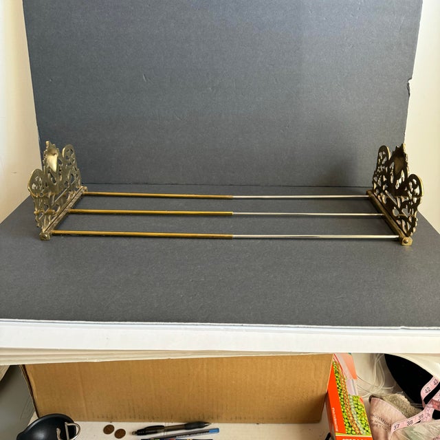 Victorian Style Brass Expandable Book Holder Adjustable Desktop Book End Rack For Sale - Image 6 of 8