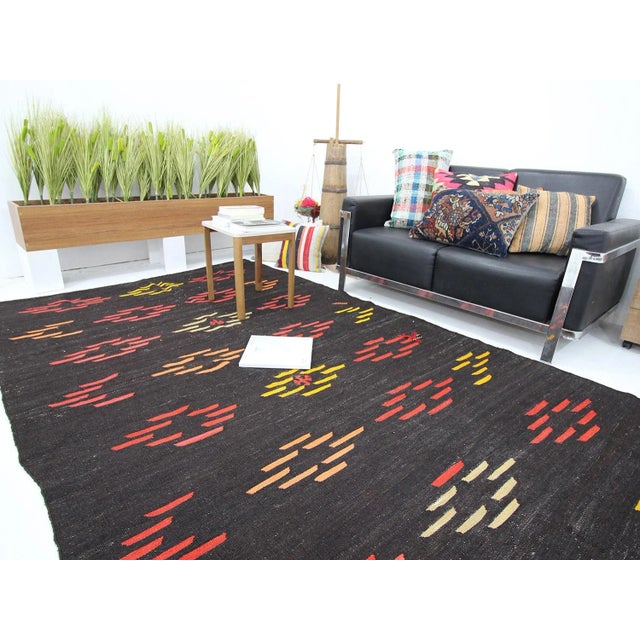 1960s Vintage Turkish Goat Hair Kilim Rug- 6′ × 12′11″ For Sale In Los Angeles - Image 6 of 7