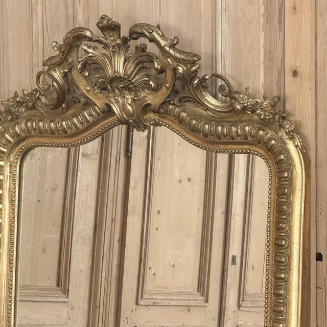 19th Century French Napoleon III Period Regence Style Gilded Mantel Mirror For Sale - Image 9 of 18