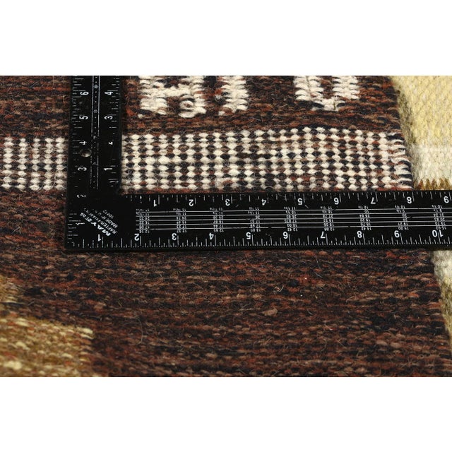 Textile Signed Hlo Vintage Swedish Rollakan Rug - 06'06 X 09'03 For Sale - Image 7 of 10