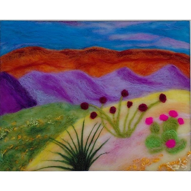 Original artwork - "Far and Away" - I made this desert landscape from wool fiber on wool felt. To create my artwork, I use...
