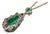 Late 20th Century Gia Natural 4.10Cts Emerald Diamond Solid 18k Gold Pendant Necklace For Sale