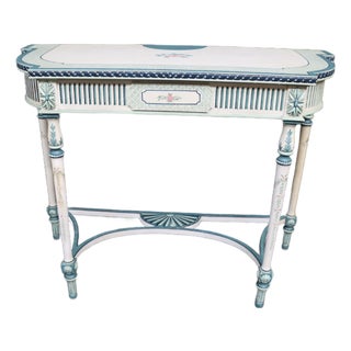 Maitland-Smith Hand-Painted Floral Accent Table For Sale