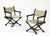 1960's X Base Black Lacquer Director Chairs in Mohair Upholstery For Sale - Image 9 of 14