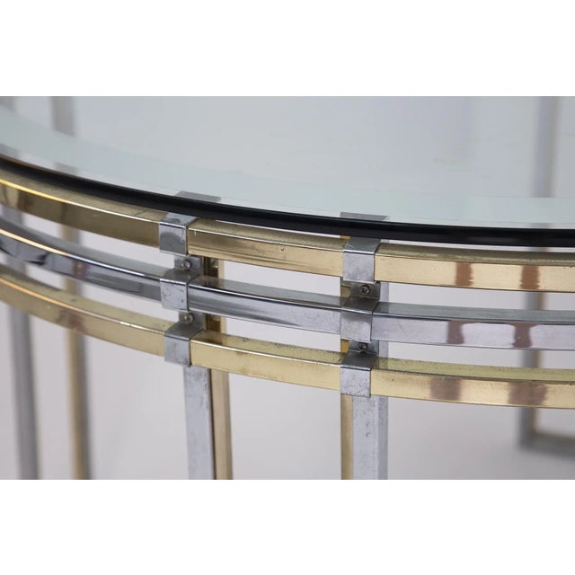 Italian Dining Table in Steel, 1970, in Very Good conditions. Designed 1970 to 1979 This piece is attributed to the...