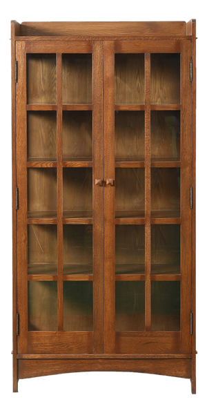 Mission Oak Display China Cabinet / Bookcase - Walnut - 39"w