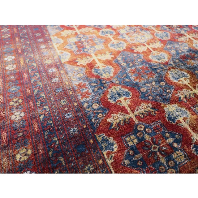 Rustic Galerie Shabab Collection Mid-20th Century Central Asian Silk Turkoman Tribal Accent Rug For Sale - Image 3 of 7