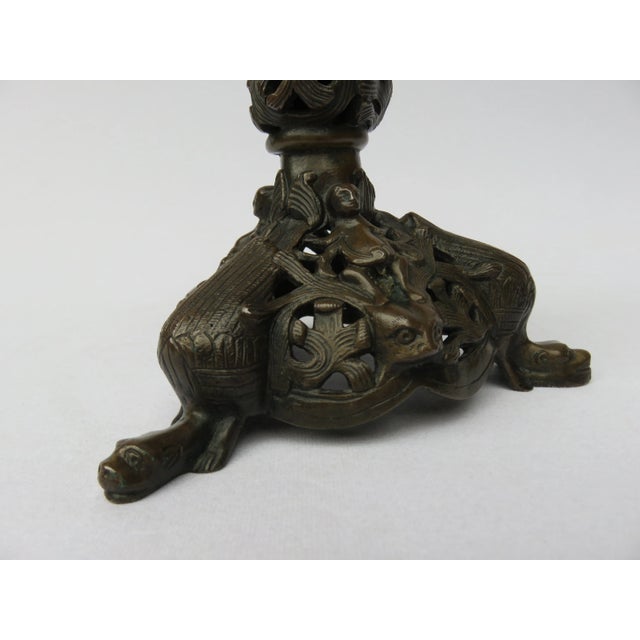 Antique Bronze Candlesticks, Set of 2 For Sale - Image 6 of 14