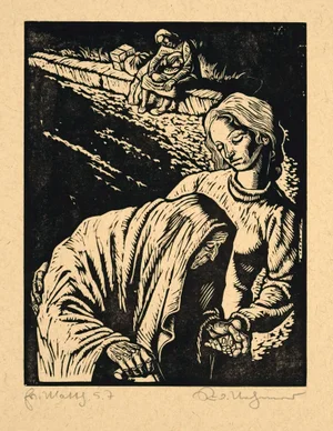 Rudolf Nehmer, Blessed Are the Merciful, 1948, Woodcut