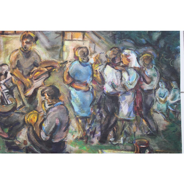 1980s Dzidra Bauma, Country Wedding Paper, Watercolor, 1980s For Sale - Image 5 of 6
