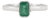 Emerald Bezel Set Solitaire Ring in 925 Sterling Silver - Size 6.5 For Sale