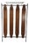 Iron and Teak Wall Coat Rack with Brass Hangers, 1960 For Sale
