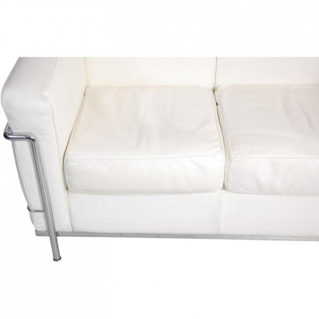 LC2 2-Seater Sofa in White Leather by Le Corbusier For Sale - Image 13 of 18