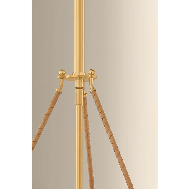 Textile Hudson Valley Lighting Sunside 26 in. 4 Light Pendant in Aged Brass Finish For Sale - Image 7 of 8