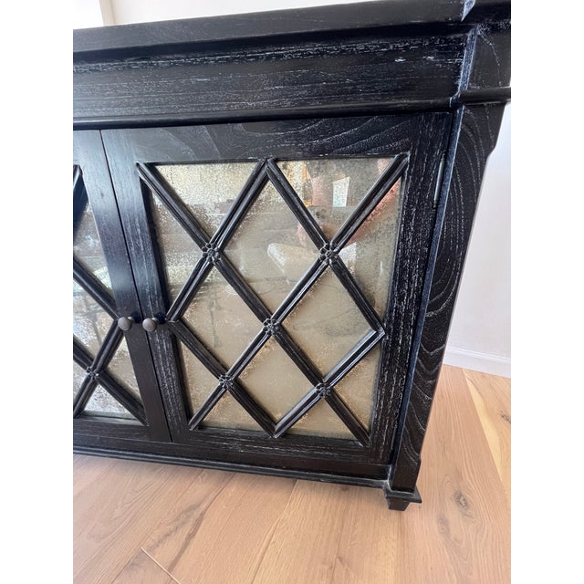 Noir Mirrored Ebonized Cabinet by Noir Furniture For Sale - Image 4 of 9
