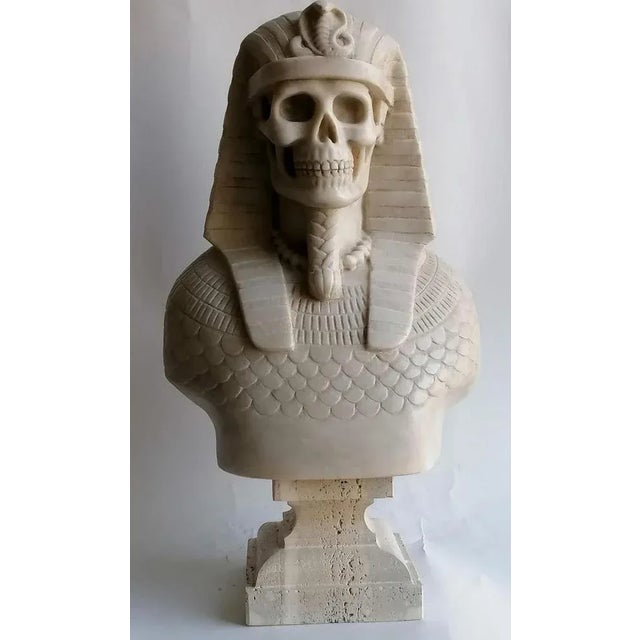 Italian Artist, Egyptian Memento, Carrara Marble, 20th Century For Sale - Image 5 of 7