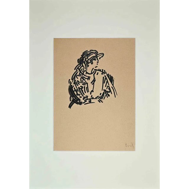 Portrait of Woman, Original Drawing, Early 20th-Century For Sale - Image 3 of 3