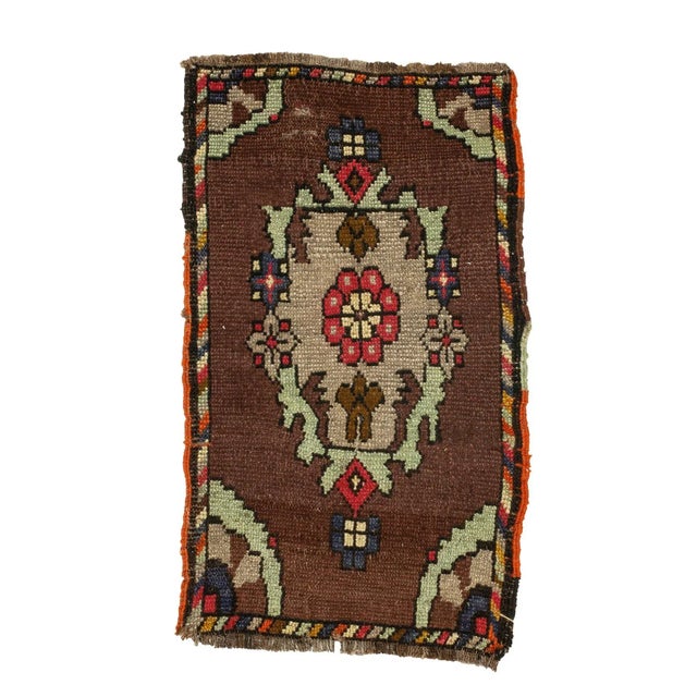 Vintage Mini Turkish Rug For Sale - Image 4 of 4