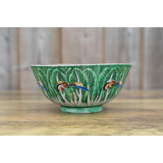 19th Century Late Qing Chinese Bok Choi Cabbage Porcelain Bowl For Sale - Image 3 of 6