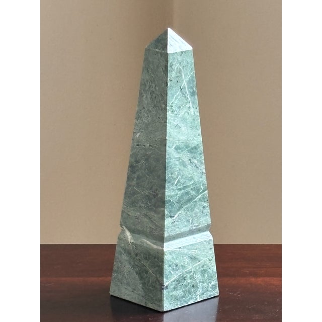 10" Neoclassical Style Green Marble Obelisk For Sale - Image 9 of 17