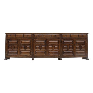Vintage Spanish Brutalist Credenza, 1970s For Sale